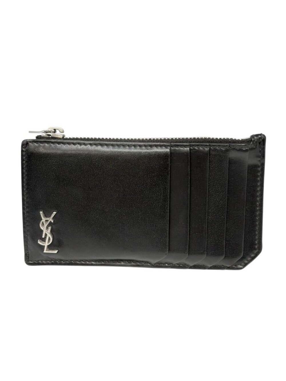 Saint Laurent Paris Fragment Case Cassandra Coin Purse Card Leather Black YSL